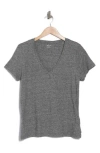 Madewell Whisper Cotton V-neck Tee In Heather Pewter