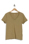 Madewell Whisper Cotton V-neck T-shirt In Field Khaki