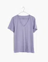 Madewell Whisper Cotton V-neck Tee In Purple