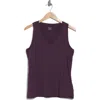 Madewell Whisper Shout Cotton V-neck Tank In True Aubergine