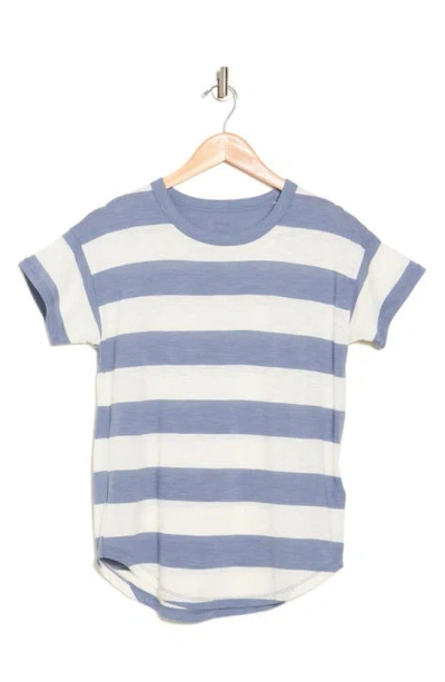 Madewell Whisper Stripe Crewneck T-shirt In Teapot Blue