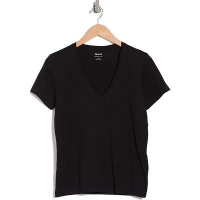 Madewell Whisper V-neck T-shirt In Jet Black