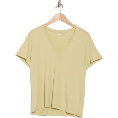 Madewell Whisper V-neck T-shirt In Pale Lichen