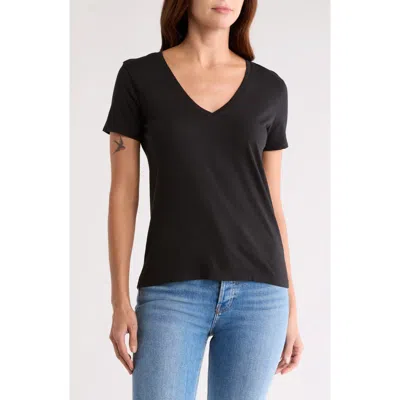 Madewell Whisper V-neck T-shirt In True Black