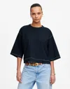 Madewell Wide-sleeve Boxy Tee In Dark Navy