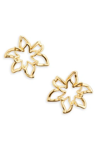 Madewell Wire Flower Stud Earrings In Vintage Gold
