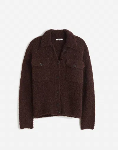Madewell Women's Boucle Knit Sweater Jacket In Dark Carob In Brown