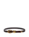Madewell Triple Keeper Croc Embossed Leather Belt In Brown/gold