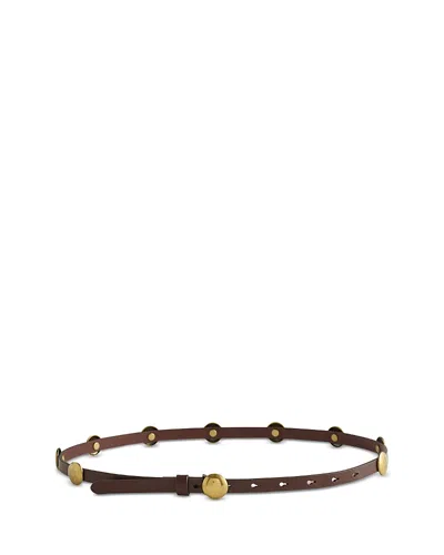 Madewell Dome-studded Skinny Belt In Brown