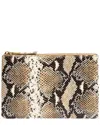 Madewell Women's Leather Pouch Clutch In Cream In Animal Print