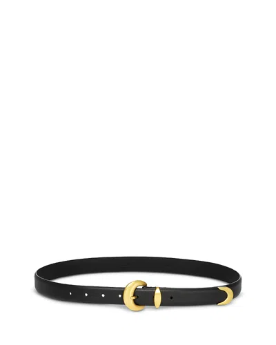 Madewell Women's Lucie Domed Buckle Leather Belt In Black