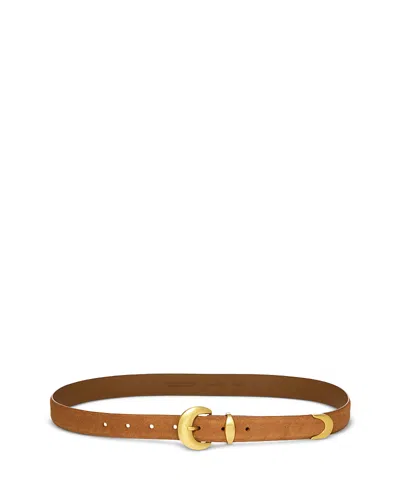 Madewell Women's Lucie Domed Buckle Suede Belt In Brown