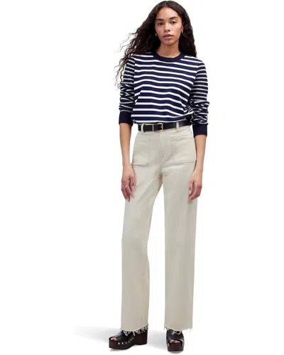 Madewell Women's  Jeans White Patch Pocket Emmett With Let Down Hem Gbo1940