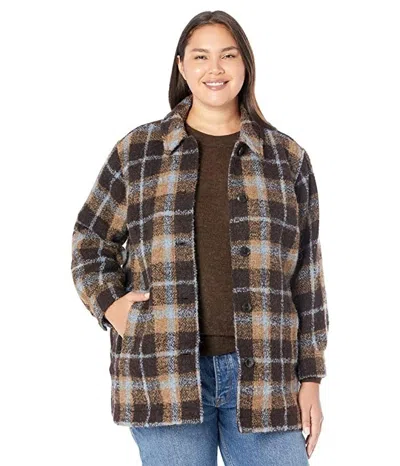 Madewell Women's  Plus Belrose Shirt Jacket Multicolor Plaid Wool Blend Gbo26