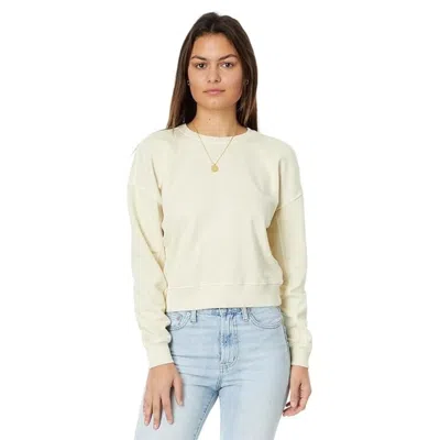 Madewell Women's  Raglan Sweatshirt Ivory Terry Long Sleeve Pullover Gbo1394 In White