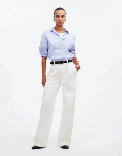 Madewell Women's  The Harlow Jeans Tile White Denim Baggy Wide Leg Ddr2073