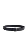 Madewell Medium Perfect Leather Belt In Black/silver