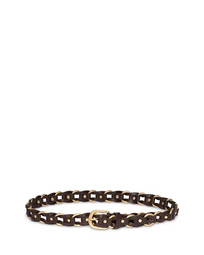 Madewell Women's Metal Ring & Woven Leather Belt In Brown