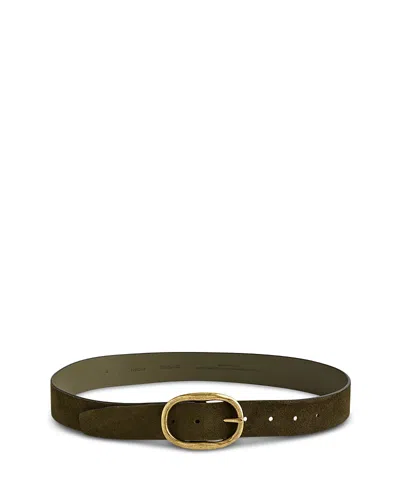 Madewell Women's Oval Buckle Suede Belt In Green