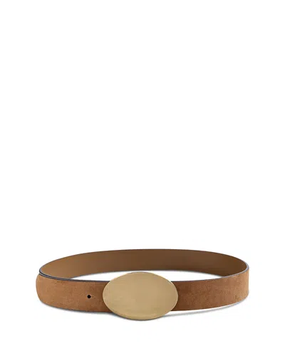Madewell Women's Oval Plaque Suede Belt In Brown