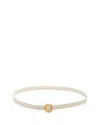Madewell Sculptural Buckle Leather Skinny Belt In Ivory