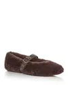 Madewell Women's Remy Faux Fur Mary Jane Flats In Brown