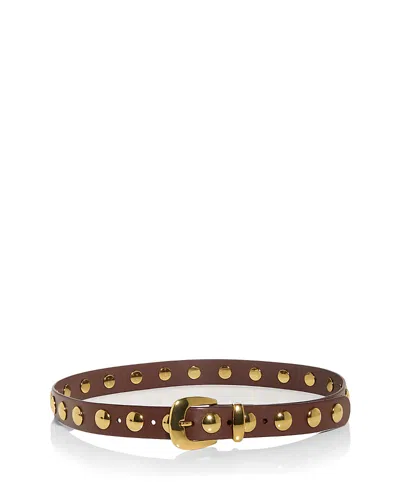 Madewell Studded Western Belt In Soft Mahogany
