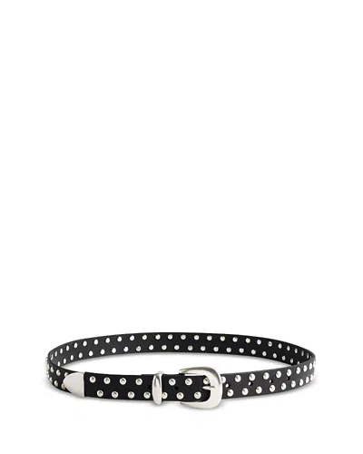 Madewell Western Stud Leather Belt In True Black