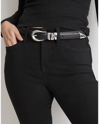 Madewell Women's Triple Keeper Belt In Black/silver