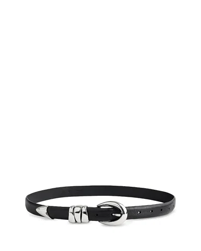 Madewell Triple Metal Keeper Belt In Black & Silver