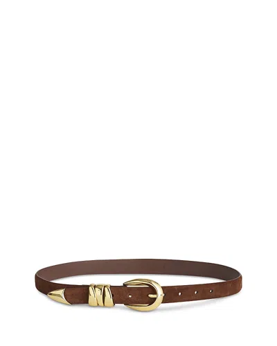 Madewell Women's Triple Keeper Suede Belt In Brown