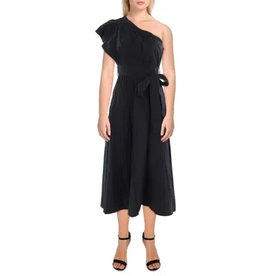 Madewell Womens Below Knee One Shoulder Midi Dress In Black