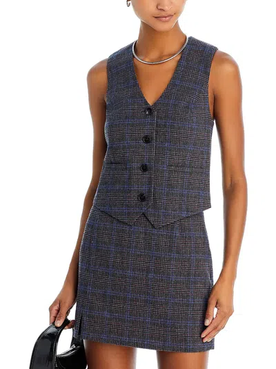 Madewell Womens Glen Plaid Wool Suit Vest In Blue