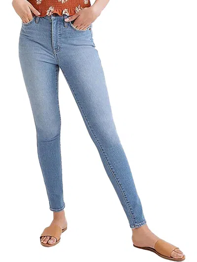 Madewell Womens High Rise Light Wash Skinny Jeans In Blue