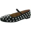Madewell Greta Elastic Mary Jane Dome Stud Flats True Black In Black