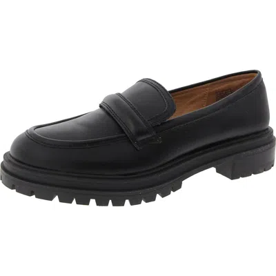 Madewell Womens Leather Trim Leather Loafers In Black