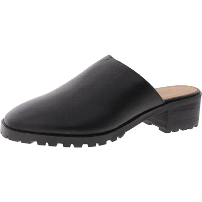 Madewell Womens Open Back Leather Mules In Black