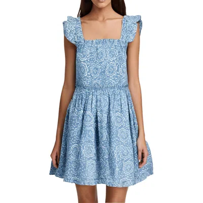 Madewell Womens Printed Cotton Mini Dress In Blue