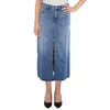 MADEWELL WOMENS SLIT DENIM DENIM SKIRT