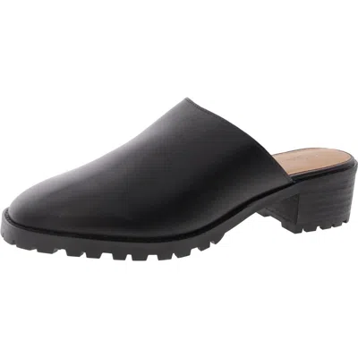 Madewell Womens Solid Leather Mules In Black