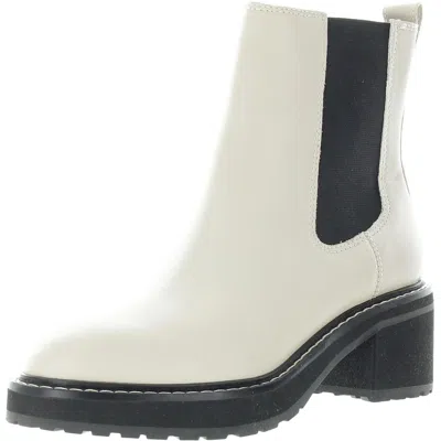 Madewell Womens Stretch Leather Ankle Boots In Beige