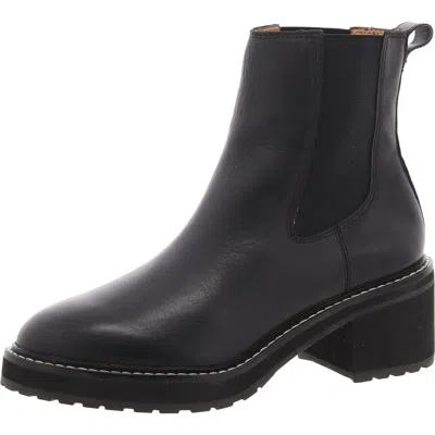 Madewell Womens Stretch Leather Chelsea Boots In Black