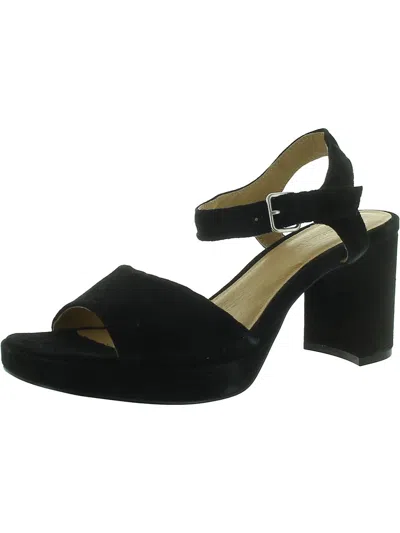 Madewell Womens Suede Buckle Ankle Strap In Black