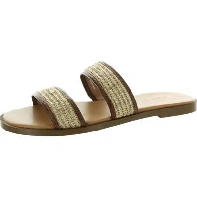 Madewell Womens Woven Leather Slide Sandals In White