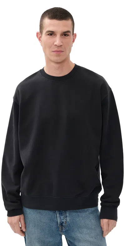 Madewell Woodland Reverse Crew Neck Sweatshirt True Black