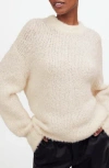 Madewell Wool & Alpaca Blend Bouclé Oversize Sweater In Alabaster