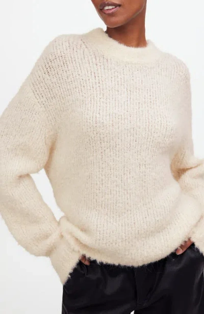 Madewell Wool & Alpaca Blend Bouclé Oversize Sweater In Alabaster