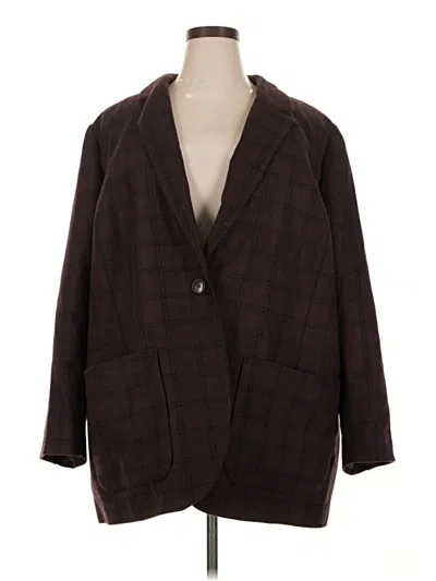 Pre-owned Madewell Wool Blazer Jacket In Brown