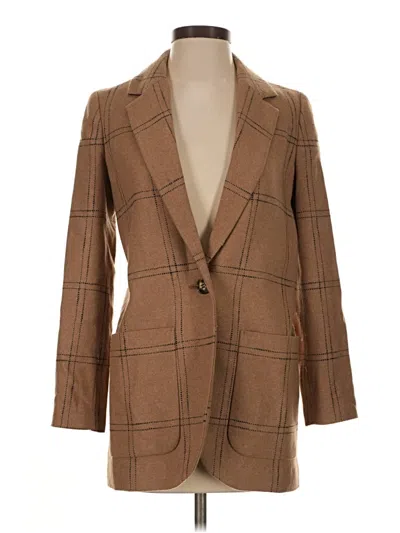 Pre-owned Madewell Wool Blazer Jacket In Brown