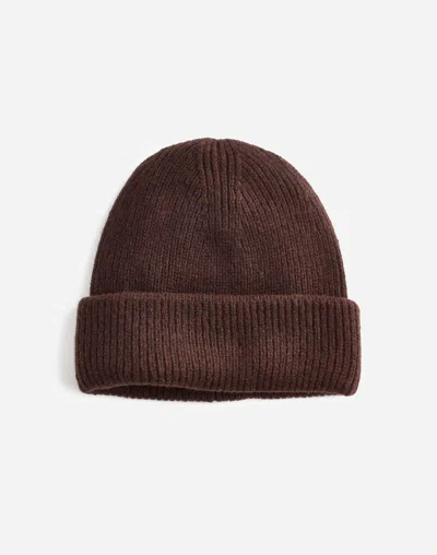 Madewell Wool-blend Knit Beanie In Hthr Dark Carob